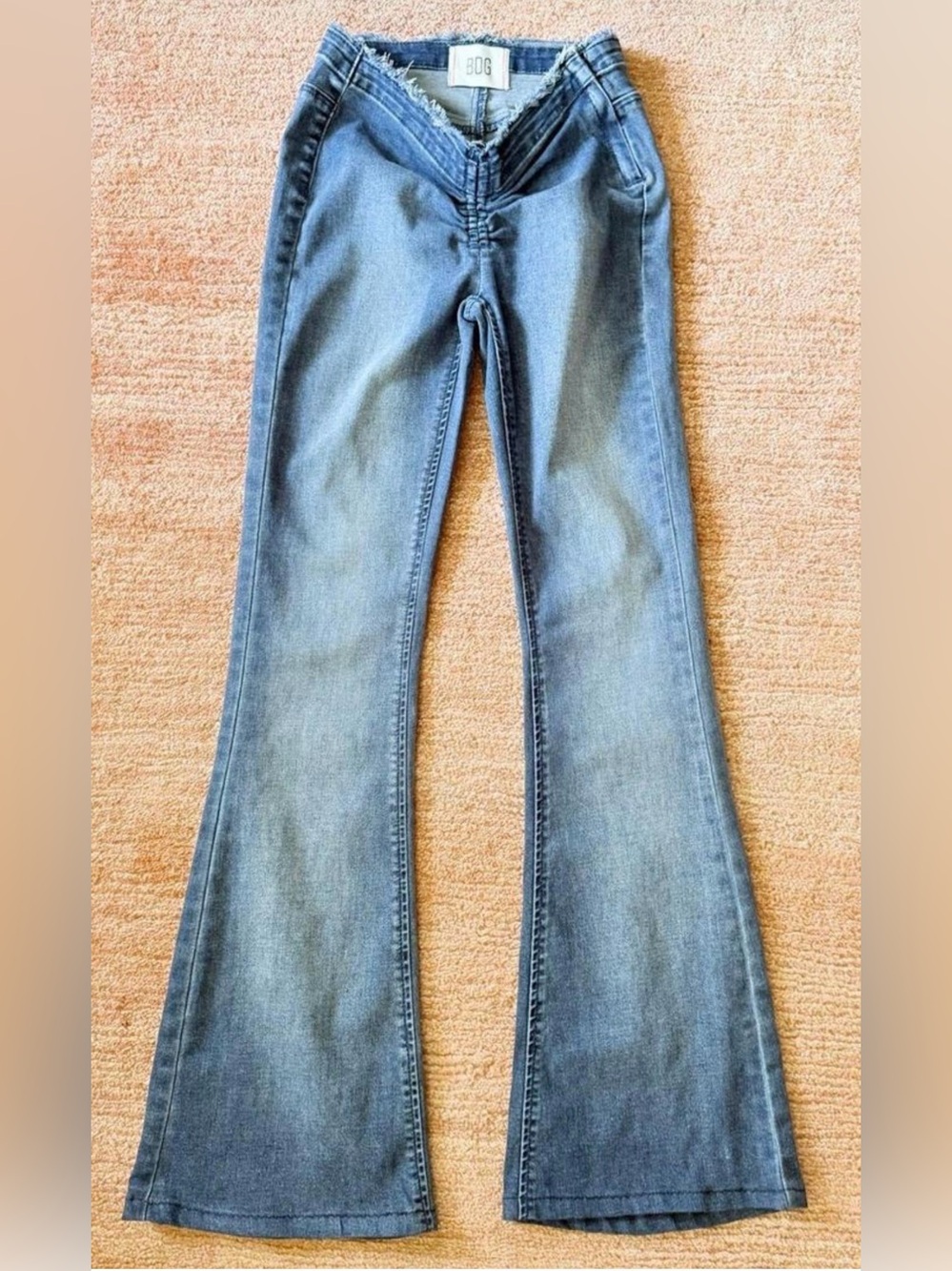 BDG Light Blue Flare Jeans with V-Front Waist